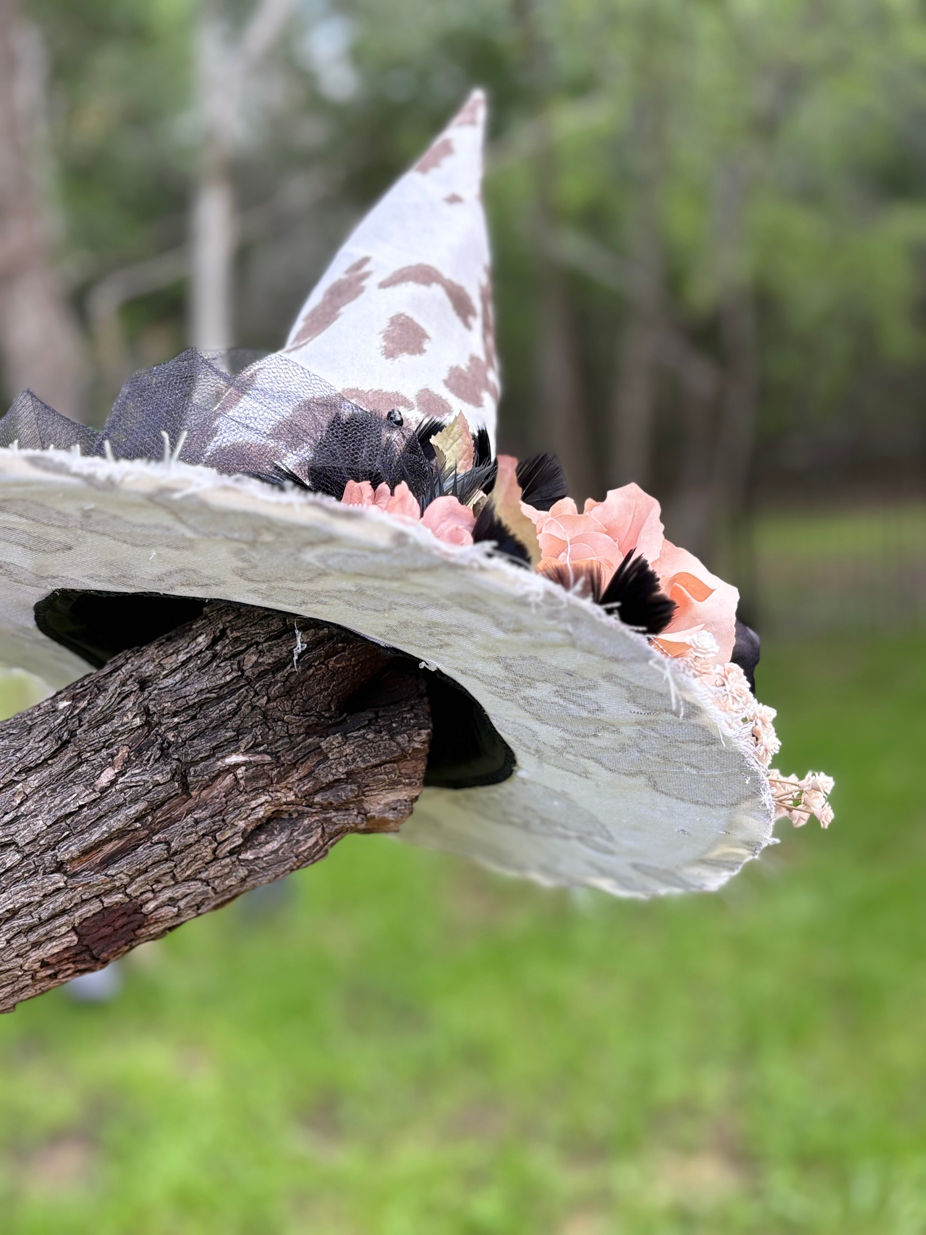 Daisy Hexley | Western Cowprint Witch Hat – Moonspell Hollow™