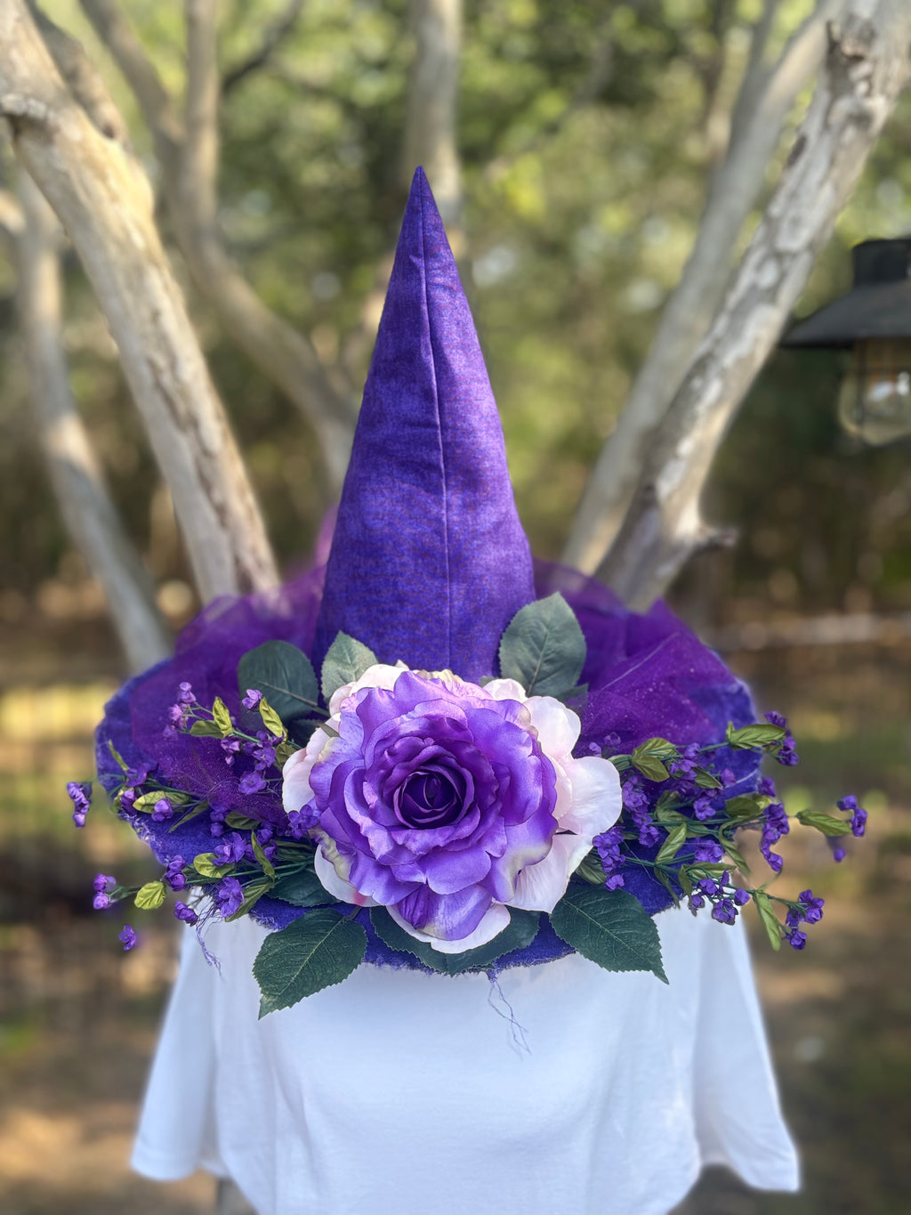 Violetta Moon | Purple Floral Witch Hat – Moonspell Hollow™