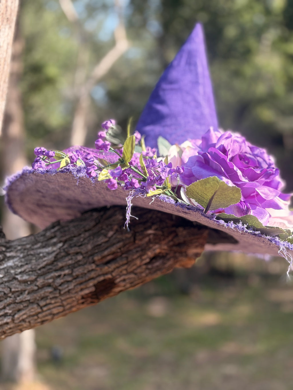 Violetta Moon | Purple Floral Witch Hat – Moonspell Hollow™