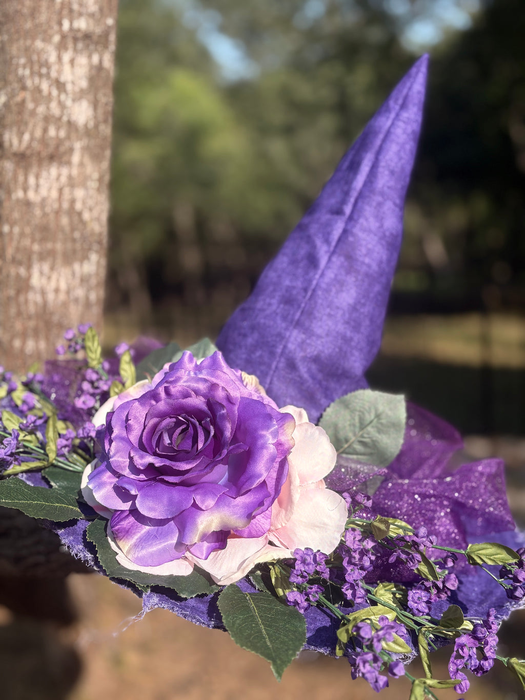 Violetta Moon | Purple Floral Witch Hat – Moonspell Hollow™