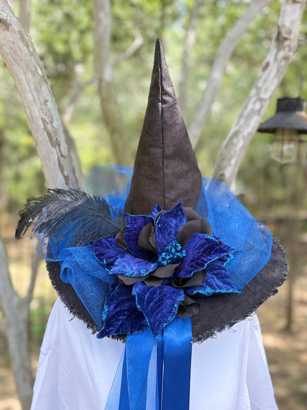 Velora Blueveil | Royal Blue Gothic Witch Hat – Moonspell Hollow™