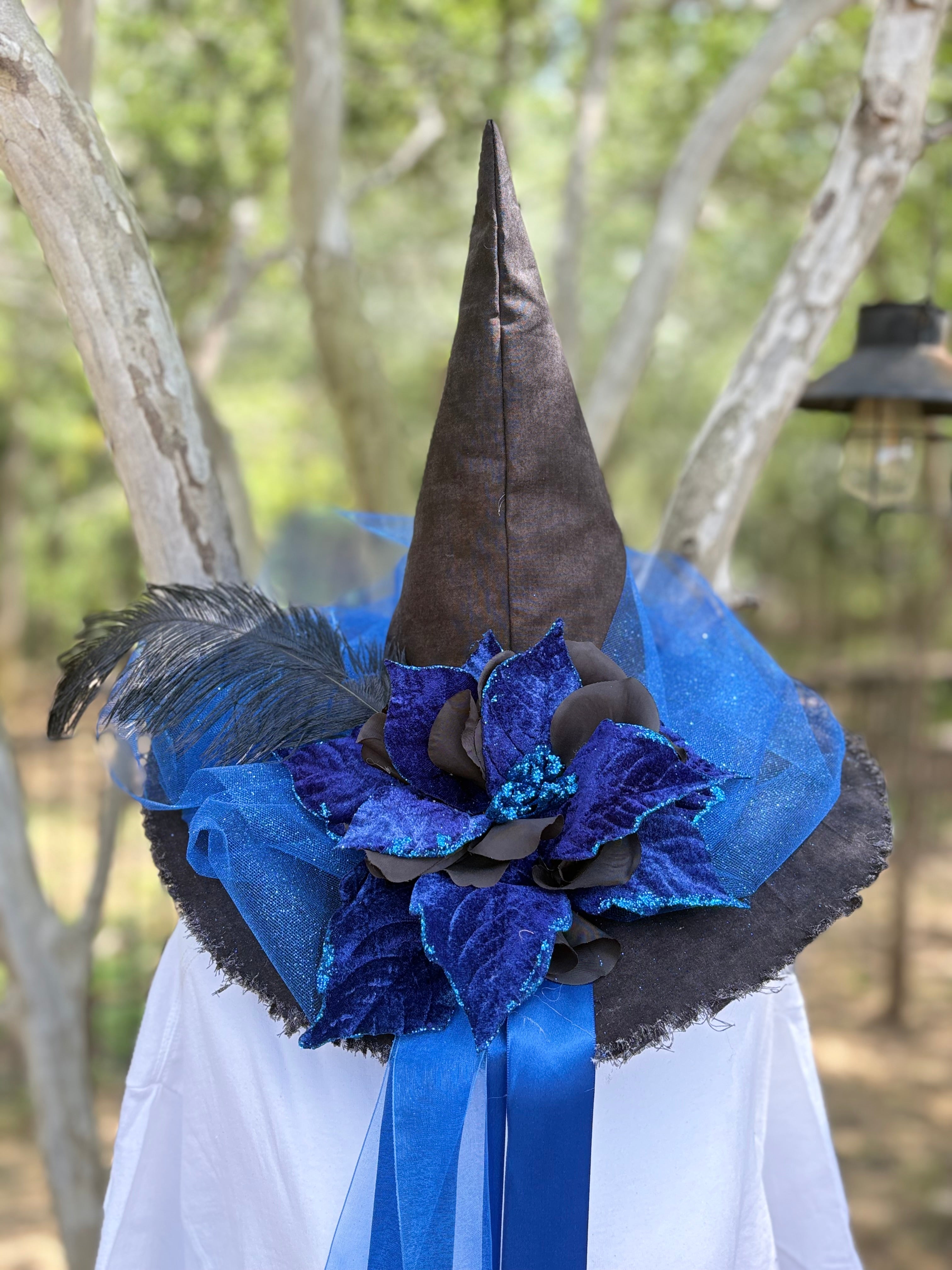Velora Blueveil | Royal Blue Gothic Witch Hat – Moonspell Hollow™