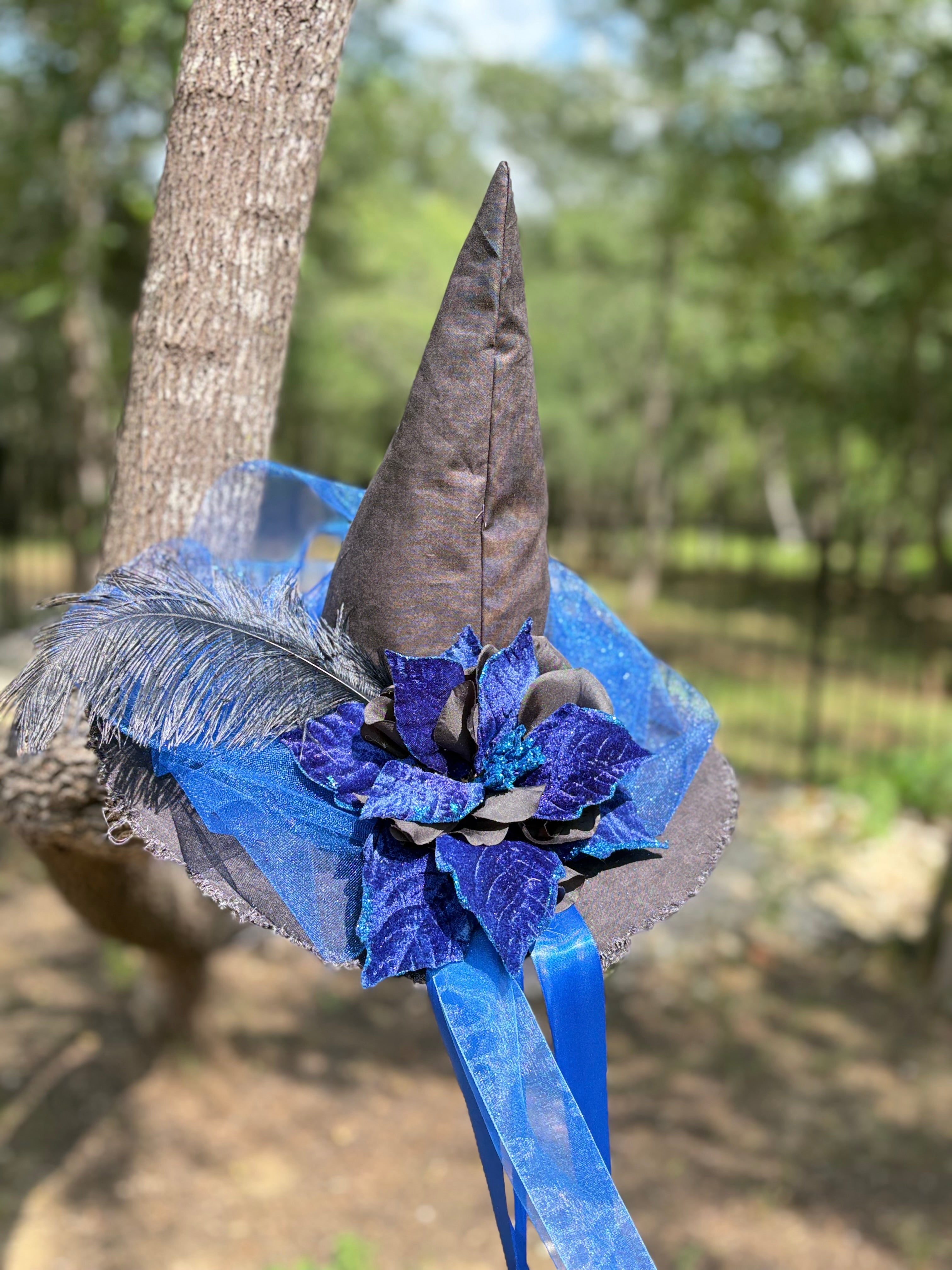 Velora Blueveil | Royal Blue Gothic Witch Hat – Moonspell Hollow™