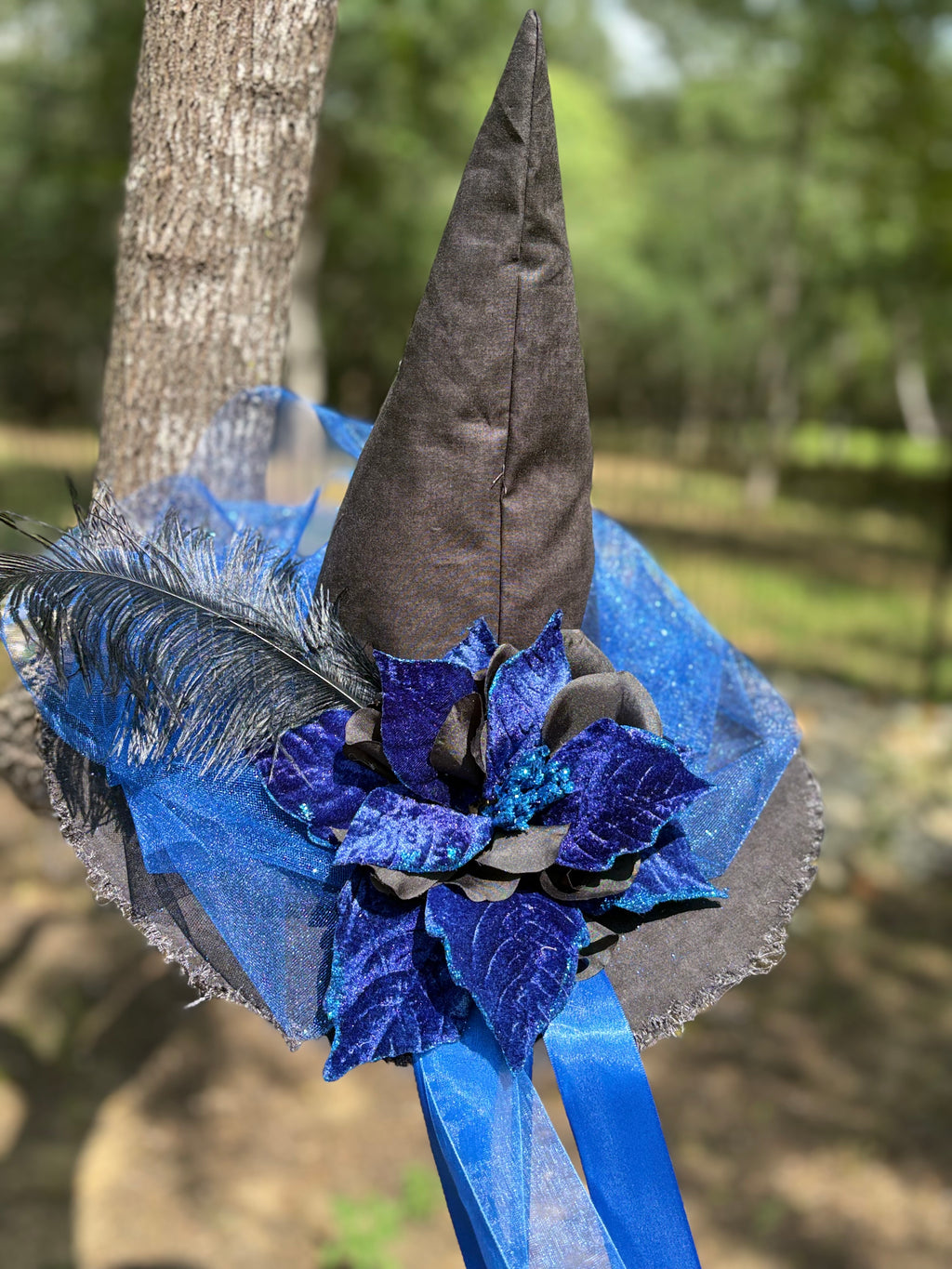 Velora Blueveil | Royal Blue Gothic Witch Hat – Moonspell Hollow™