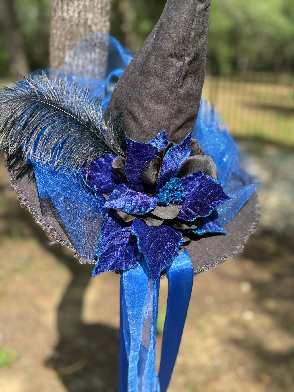 Velora Blueveil | Royal Blue Gothic Witch Hat – Moonspell Hollow™