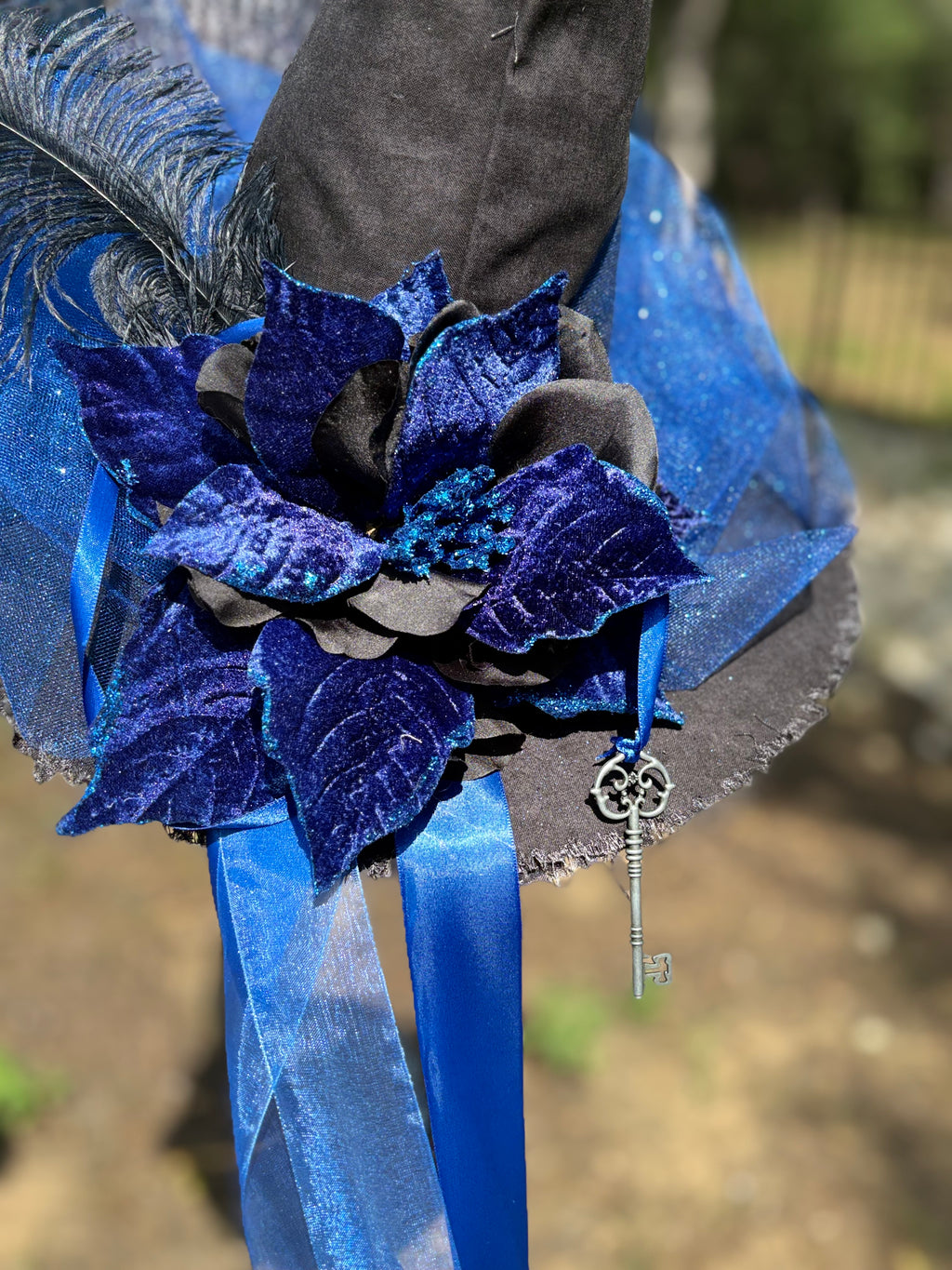 Velora Blueveil | Royal Blue Gothic Witch Hat – Moonspell Hollow™
