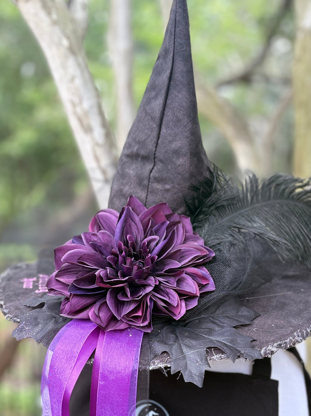 Plum Dahlia | Gothic Grace Witch Hat – Moonspell Hollow™