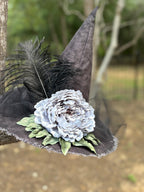 Lady Ashmoor | Black & Silver Witch Hat – Moonspell Hollow™