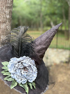 Lady Ashmoor | Black & Silver Witch Hat – Moonspell Hollow™