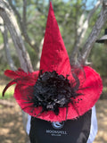 Ruby Red | Crimson & Black Witch Hat – Moonspell Hollow™