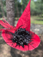 Ruby Red | Crimson & Black Witch Hat – Moonspell Hollow™
