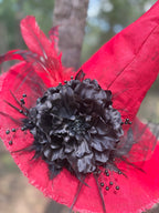 Ruby Red | Crimson & Black Witch Hat – Moonspell Hollow™