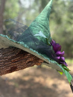 Vesper Mosswood witch hat – woodland magic handcrafted by Moonspell Hollow