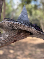 Ophelia Noire | Silver Lace & Plum Witch Hat | Moonspell Hollow™