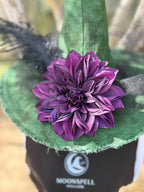 Hexed in Hellebore | Green & Plum Witch Hat – Moonspell Hollow™