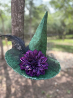 Hexed in Hellebore | Green & Plum Witch Hat – Moonspell Hollow™
