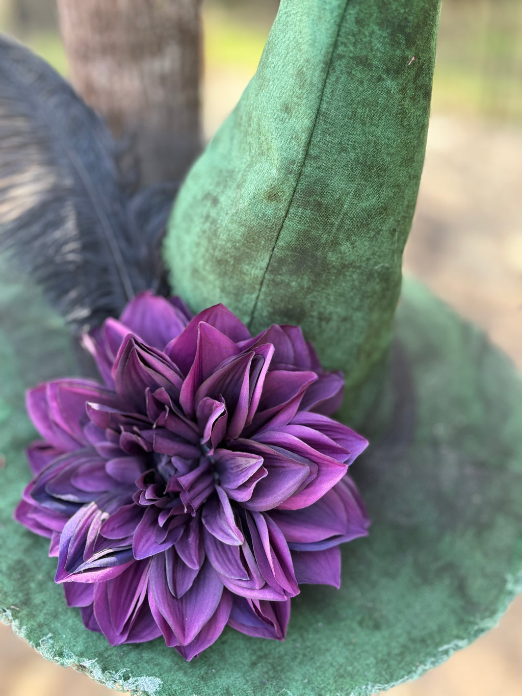 Hexed in Hellebore | Green & Plum Witch Hat – Moonspell Hollow™