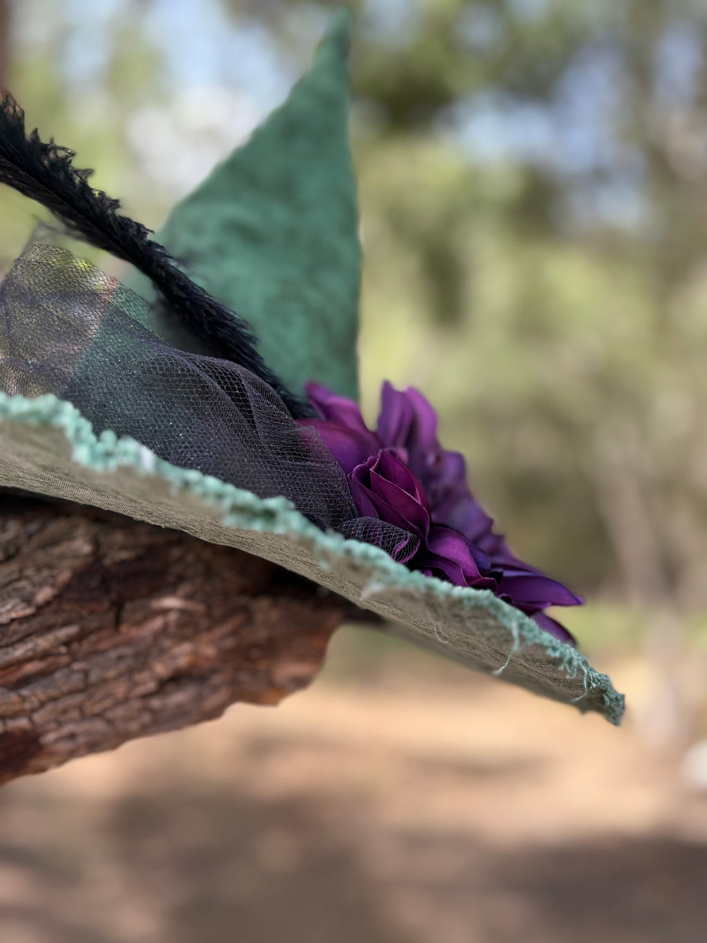 Hexed in Hellebore | Green & Plum Witch Hat – Moonspell Hollow™