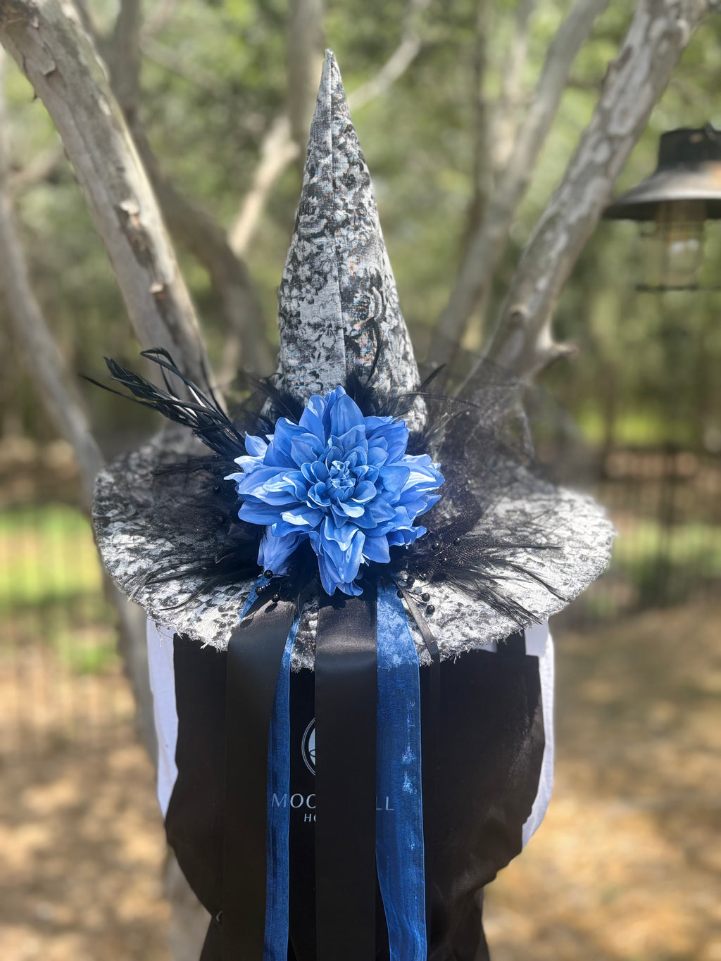 Blue Dusk | Grey & Blue Vintage Witch Hat – Moonspell Hollow™