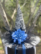 Blue Dusk | Grey & Blue Vintage Witch Hat – Moonspell Hollow™
