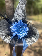 Blue Dusk | Grey & Blue Vintage Witch Hat – Moonspell Hollow™