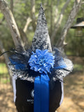 Blue Reverie | Grey & Blue Vintage Witch Hat – Moonspell Hollow™