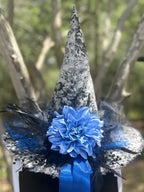 Blue Reverie | Grey & Blue Vintage Witch Hat – Moonspell Hollow™