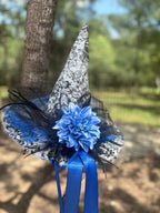 Blue Reverie | Grey & Blue Vintage Witch Hat – Moonspell Hollow™
