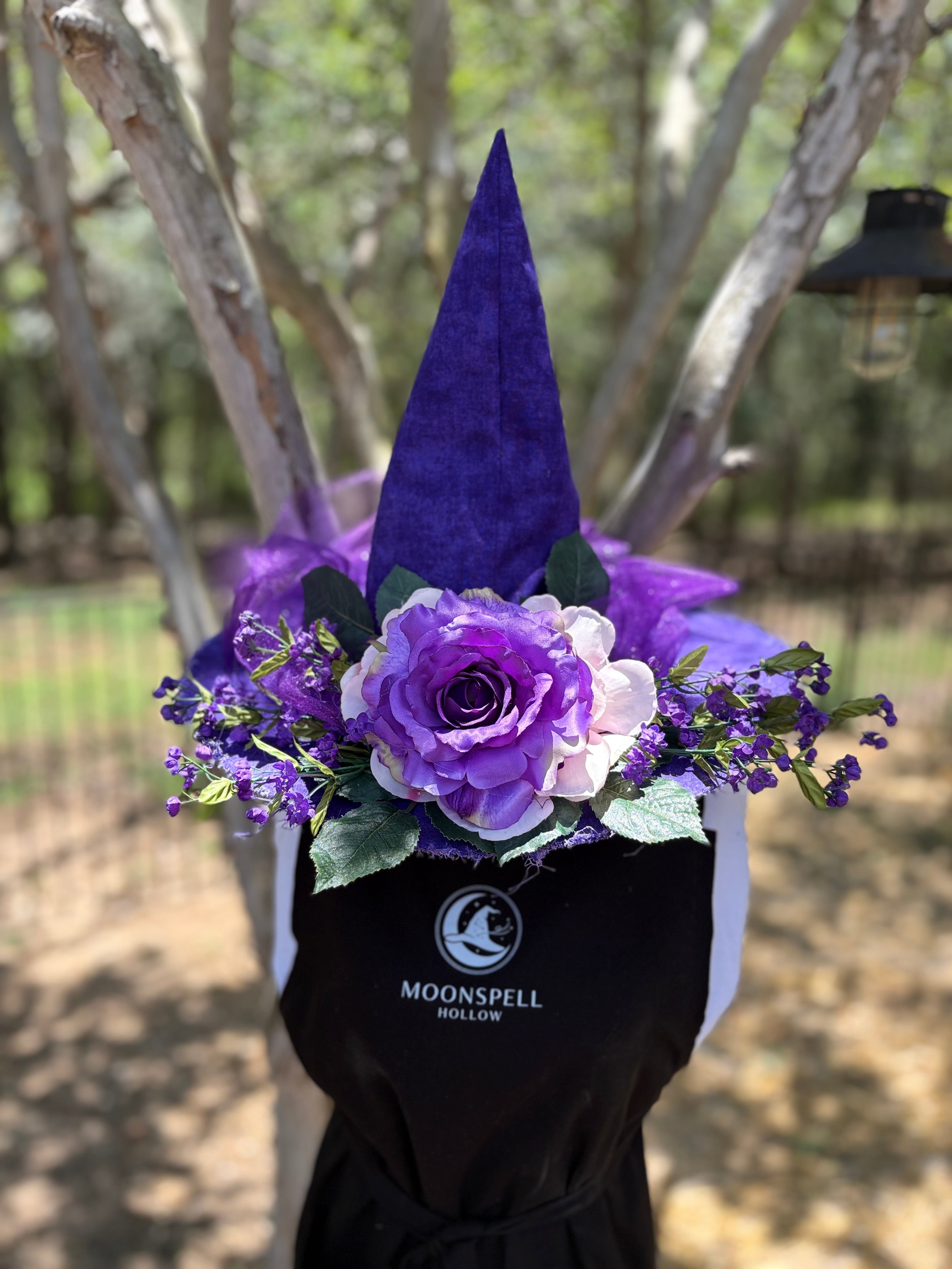 Violetta Moon | Purple Floral Witch Hat – Moonspell Hollow™