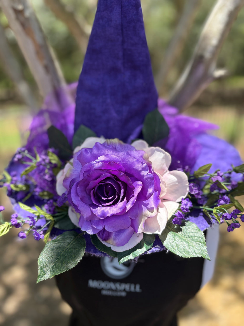Violetta Moon | Purple Floral Witch Hat – Moonspell Hollow™