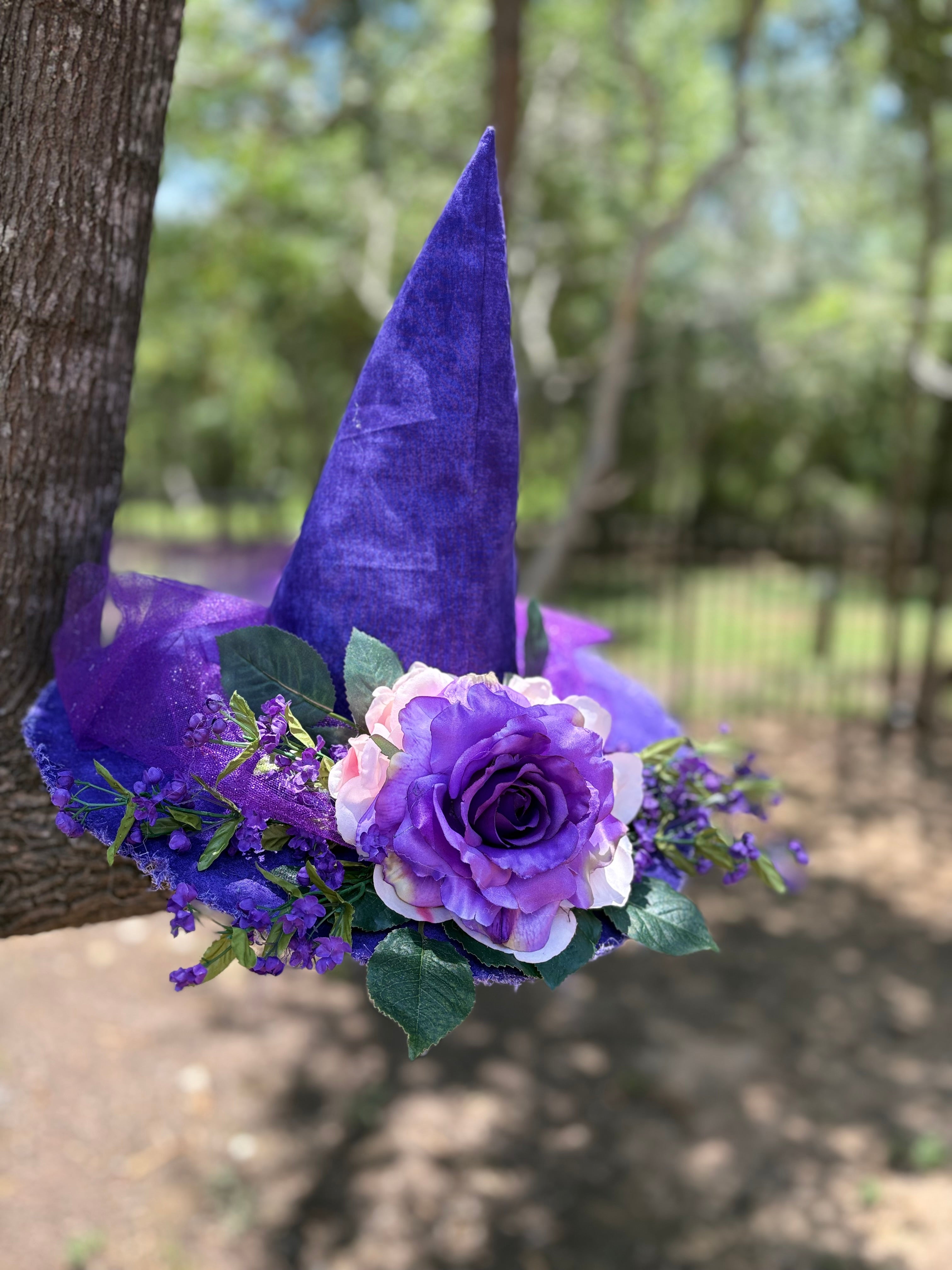 Violetta Moon | Purple Floral Witch Hat – Moonspell Hollow™