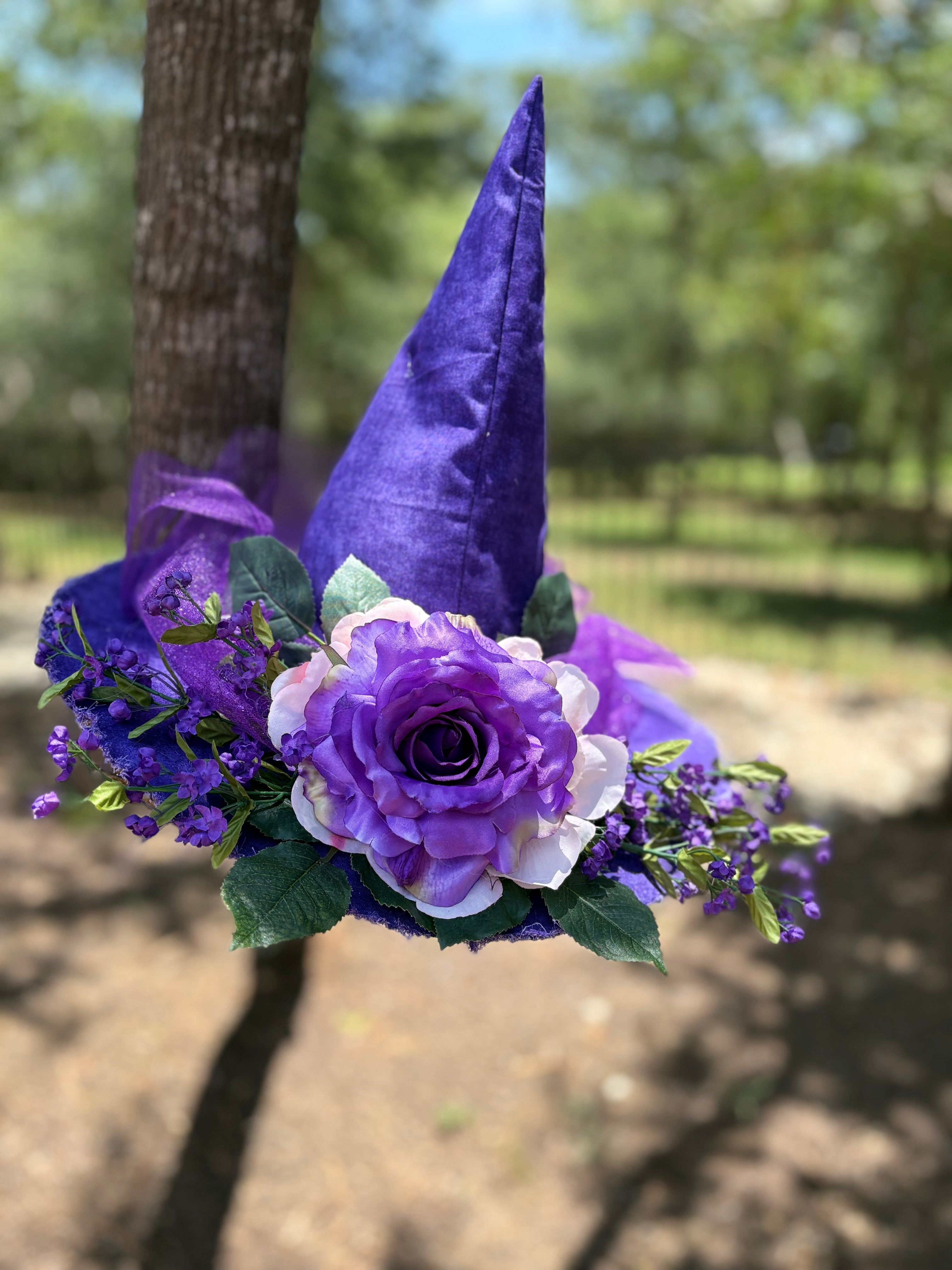 Violetta Moon | Purple Floral Witch Hat – Moonspell Hollow™