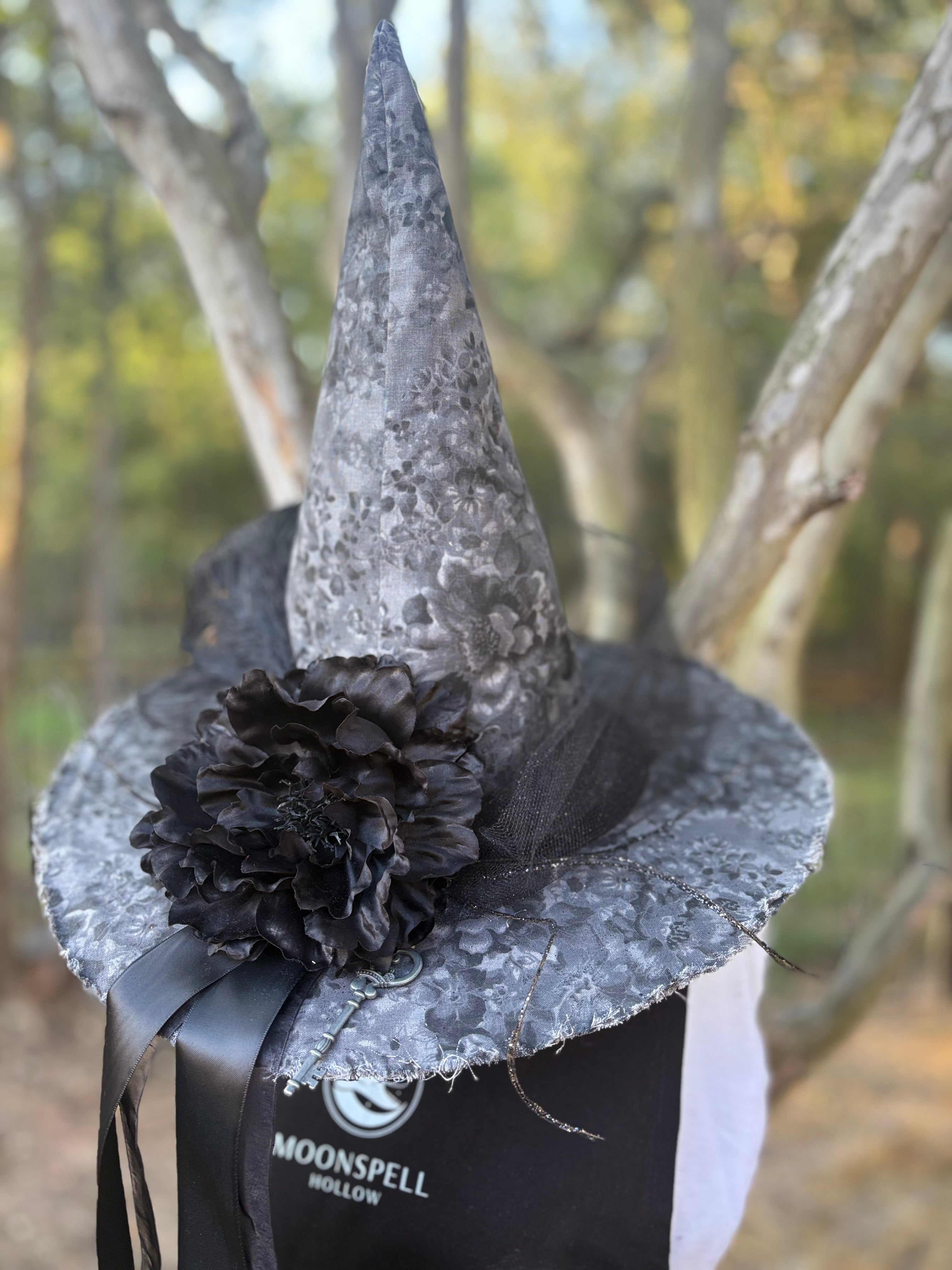 Veil of the Keyholder | Gothic Witch Hat – Moonspell Hollow™