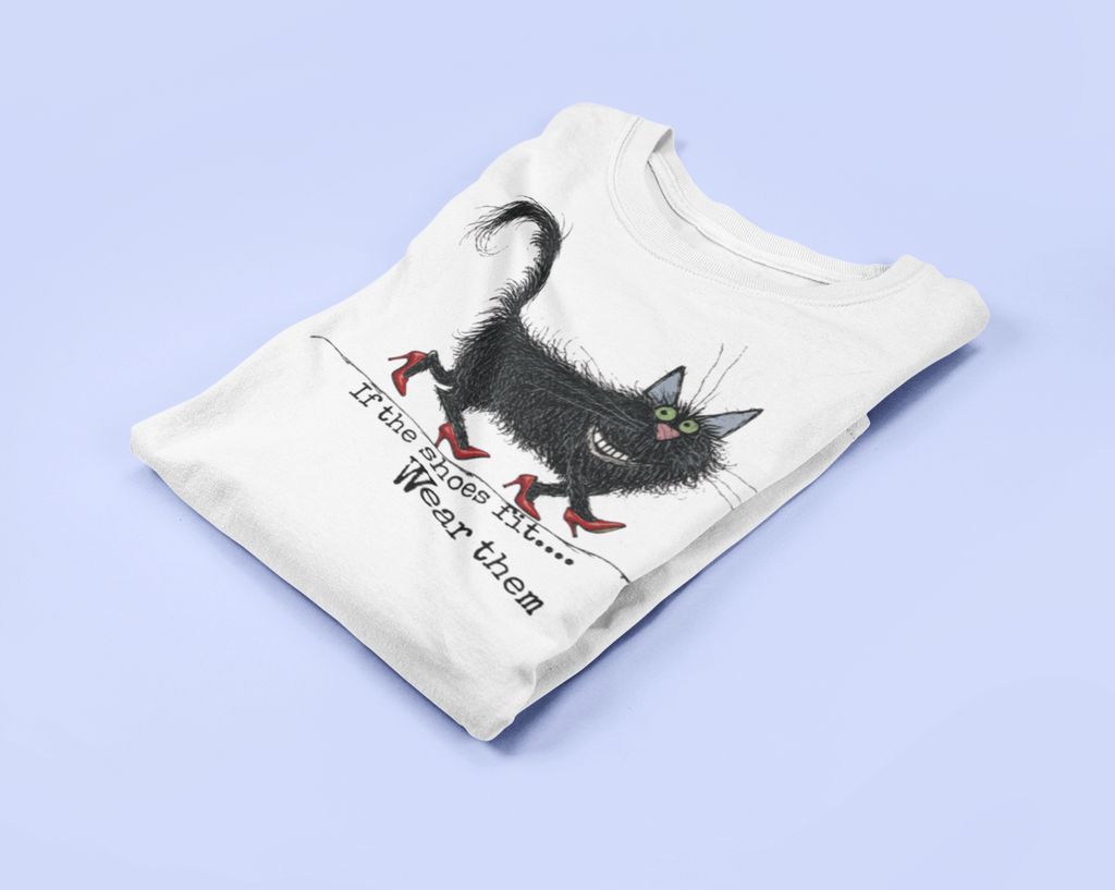 If the Shoes Fit, Wear Them — Black Cat Graphic Tee