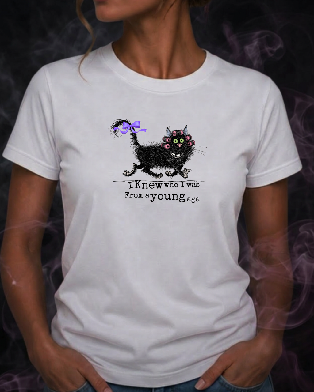 I Knew Who I Was From a Young Age — Black Cat Graphic Tee