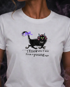 I Knew Who I Was From a Young Age — Black Cat Graphic Tee | Moonspell Hollow™