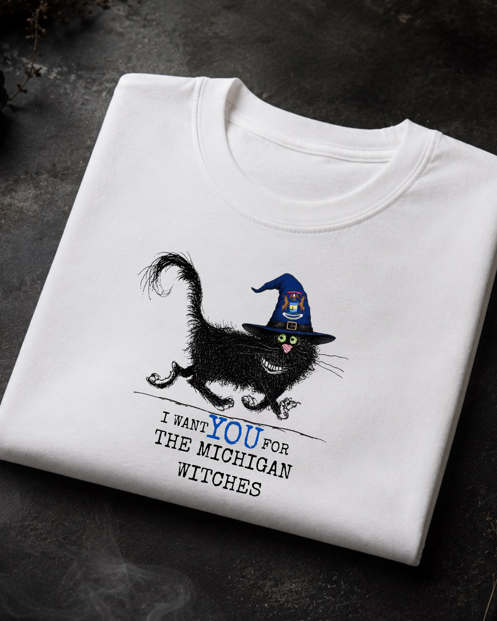 Michigan Witches Tee – Comfort Colors Black Cat Graphic Tee | Moonspell Hollow™