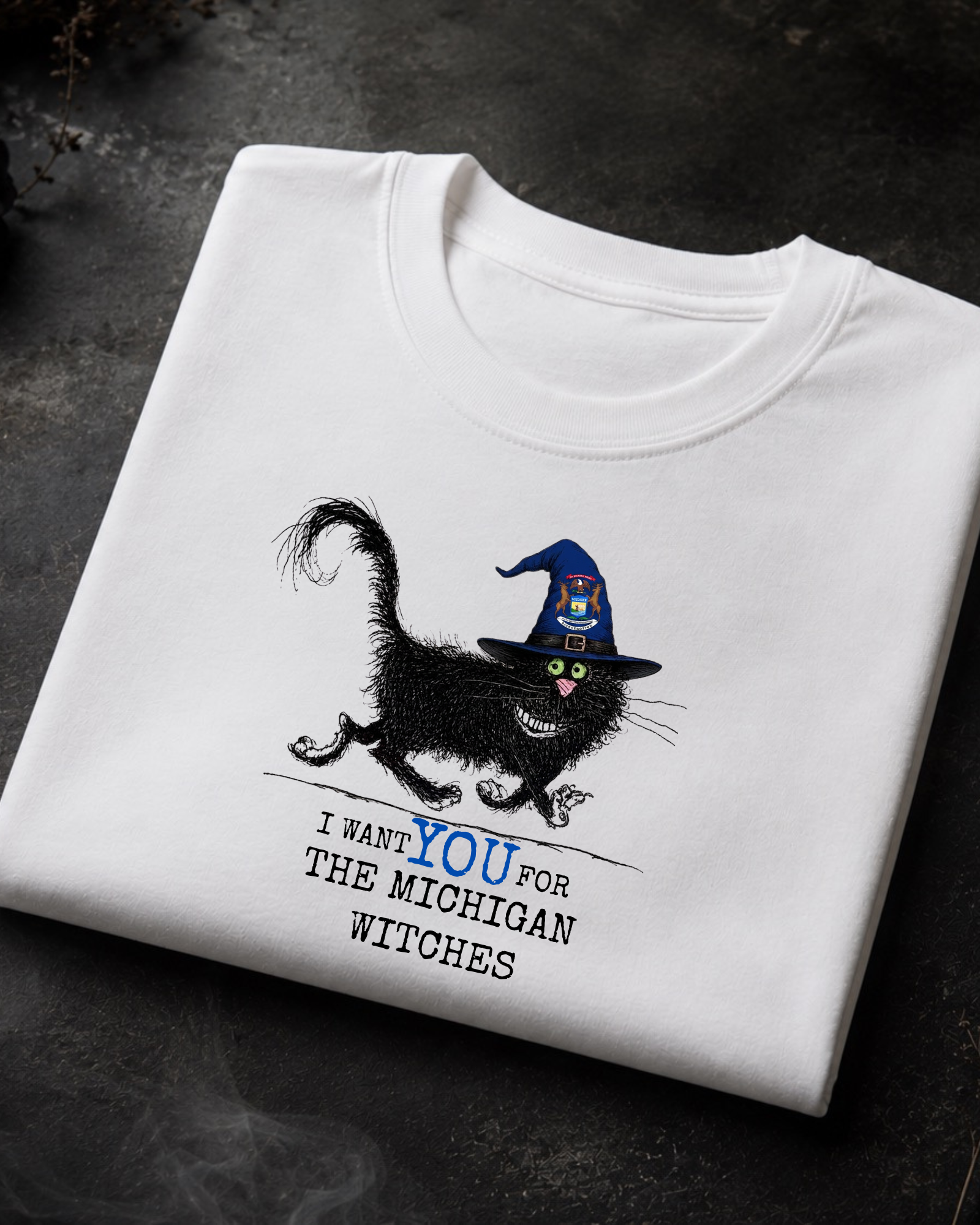 Michigan Witches Tee – Comfort Colors Black Cat Graphic Tee | Moonspell Hollow™