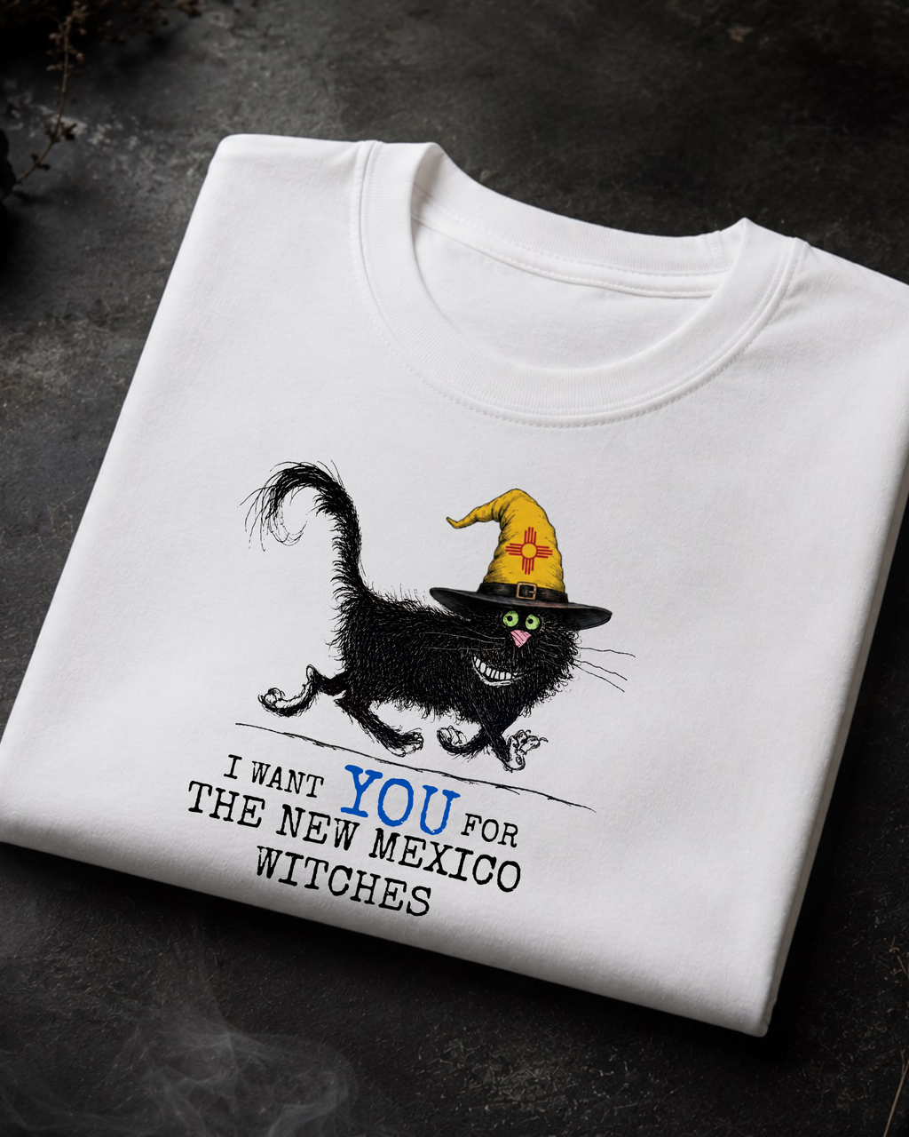 New Mexico Witches Tee – Comfort Colors Black Cat Graphic Tee | Moonspell Hollow™