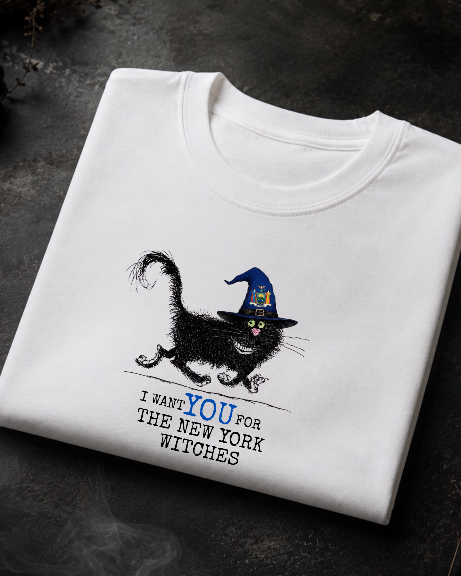 New York Witches Tee – Comfort Colors Black Cat Graphic Tee | Moonspell Hollow™