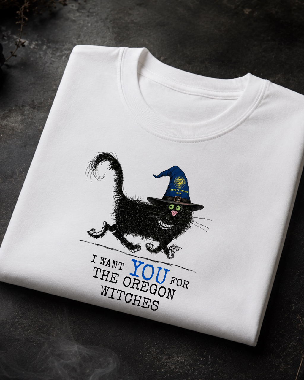 Oregon Witches Tee – Comfort Colors Black Cat Graphic Tee | Moonspell Hollow™