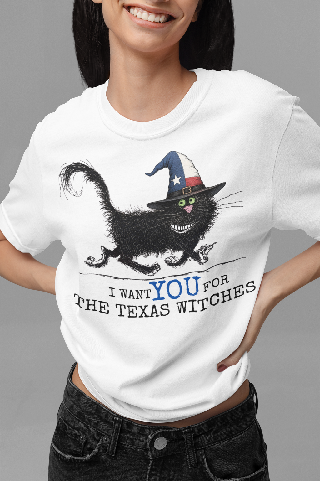 Texas Witches Tee – Comfort Colors Black Cat Graphic Tee | Moonspell Hollow™