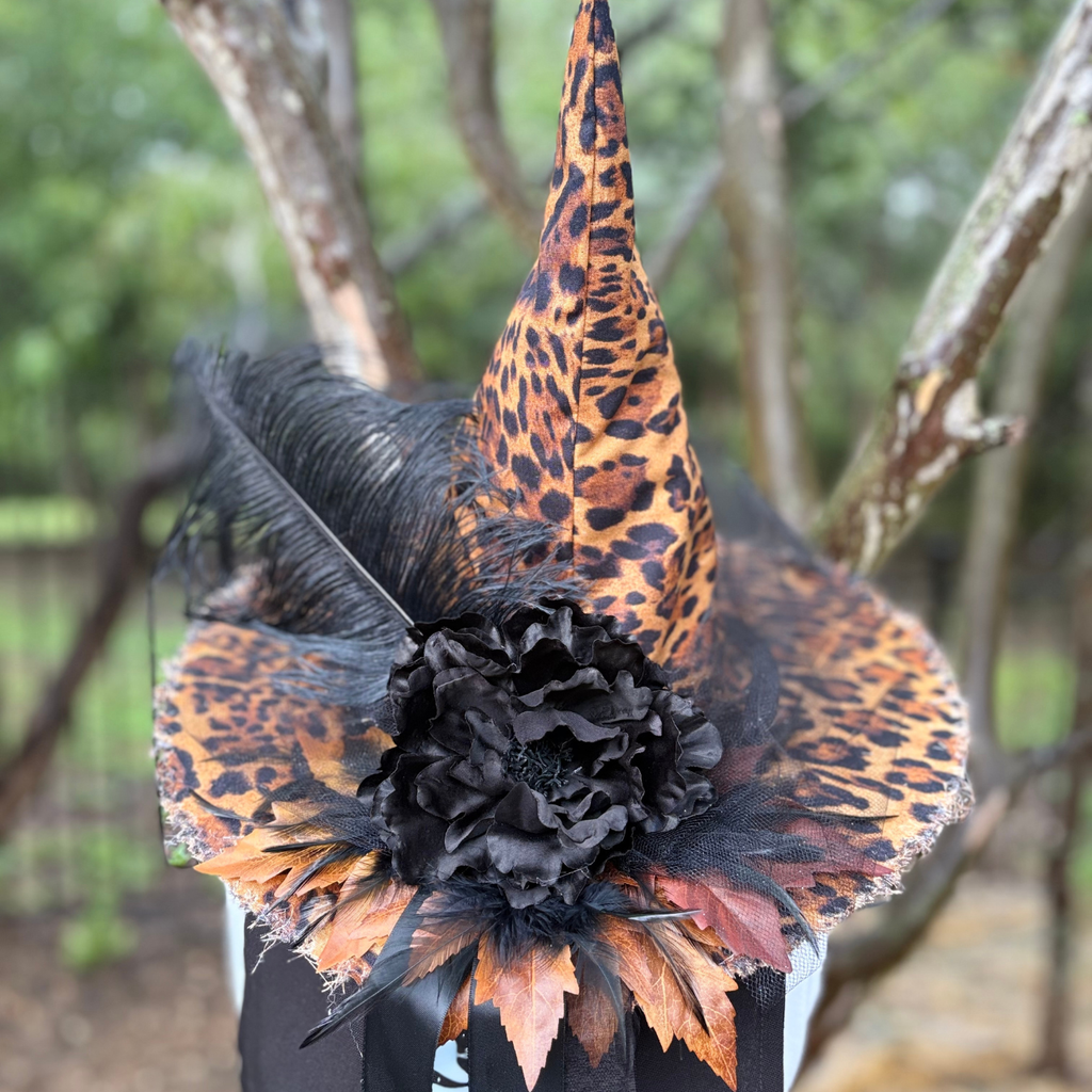 Lady Hazel Bloom | Leopard Print Witch Hat – Moonspell Hollow™