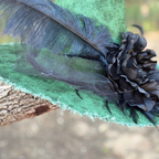 Sable Witch Hat | Handmade Green & Black Statement Hat – Moonspell Hollow™