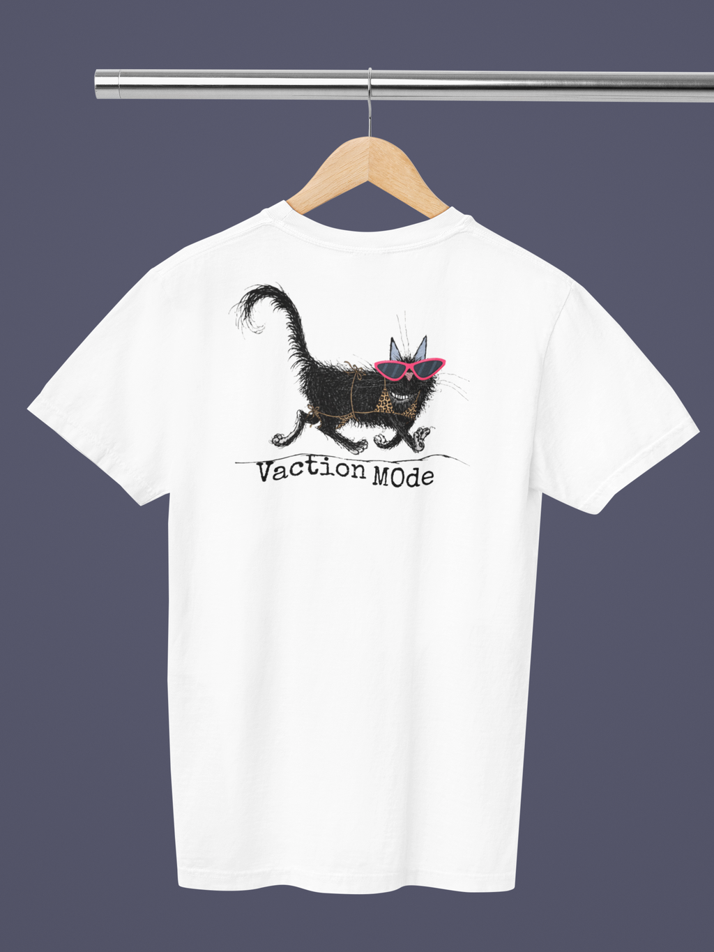 Vacation Mode — Black Cat Graphic Tee