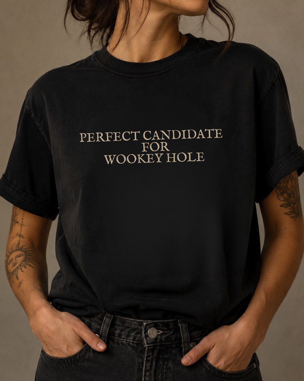 Perfect Candidate for Wookey Hole | British Witch Tee – Moonspell Hollow™