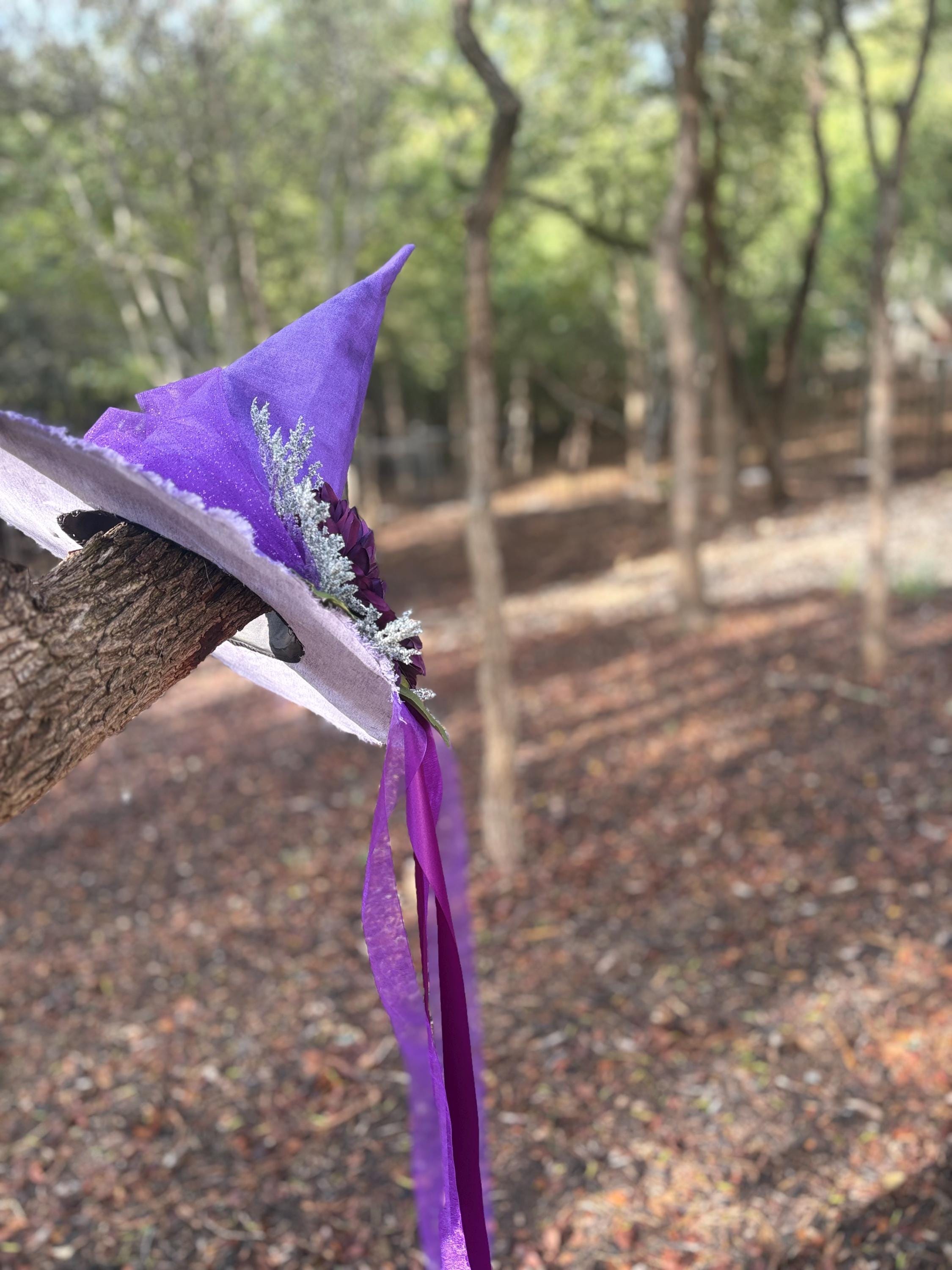 Witch Hat in Frost & Purple – Snow Queen Costume, Gothic Sorceress Style Fashion