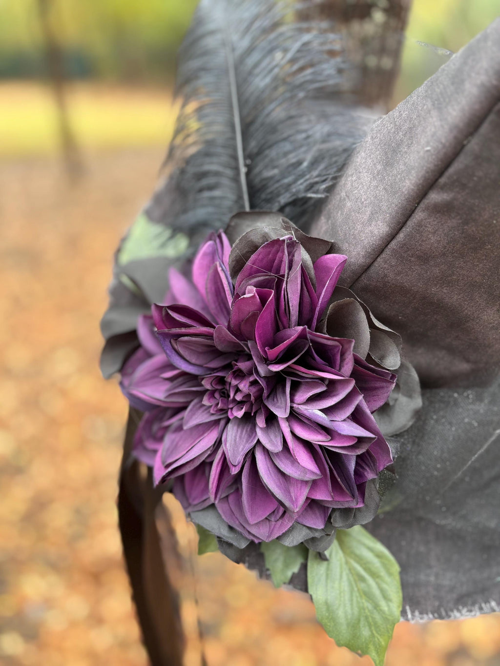 Witch Hat in Black & Plum | Witchy Elegance | Gothic Witch