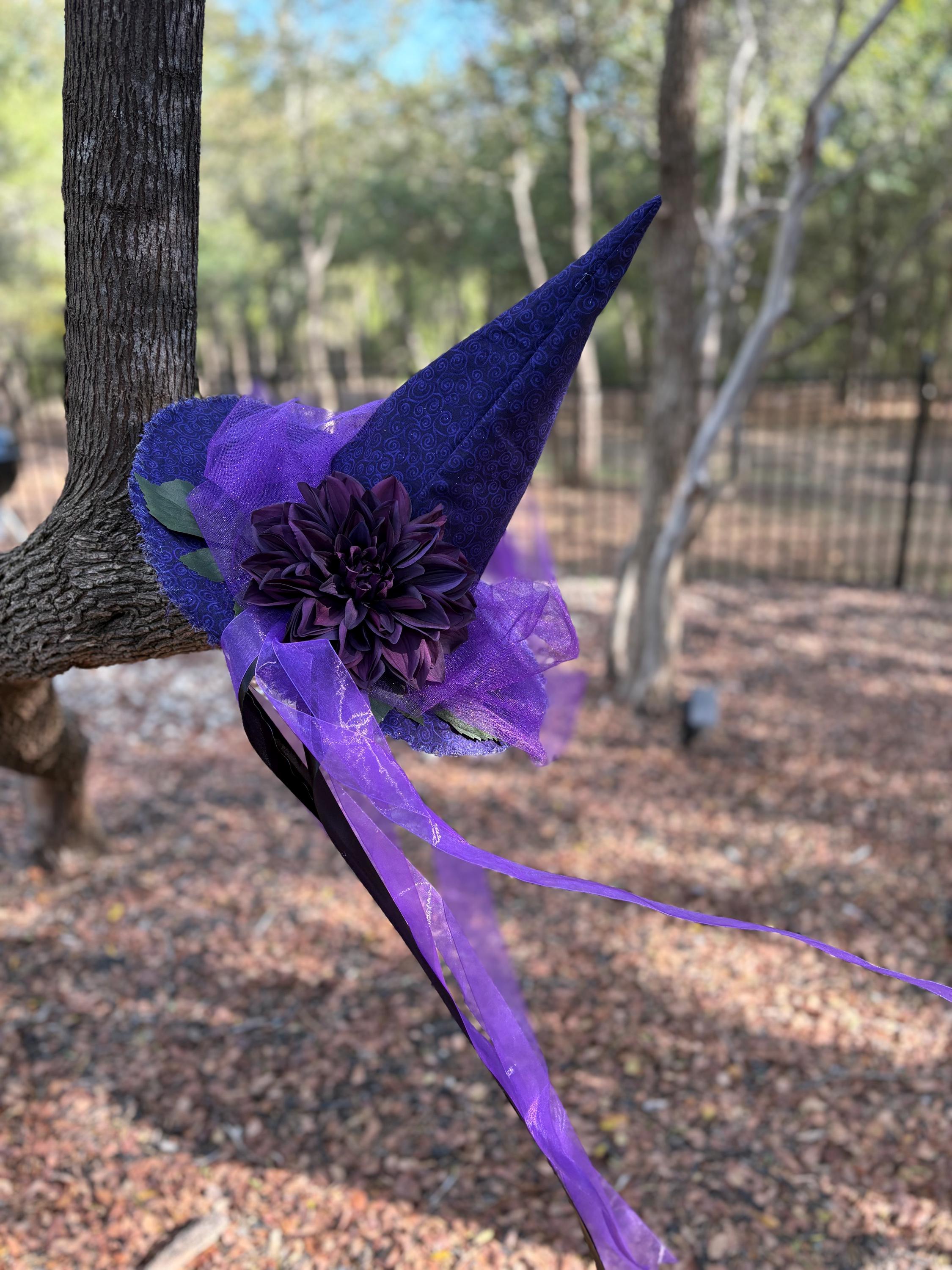 Witch Hat in Purple & Black | Yule Ball Gothic Headpiece for the Winter Witch