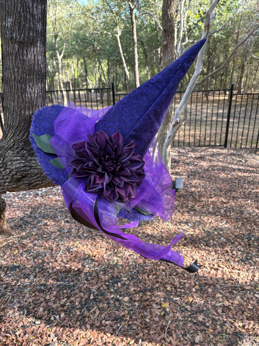 Witch Hat in Purple & Black | Yule Ball Gothic Headpiece for the Winter Witch